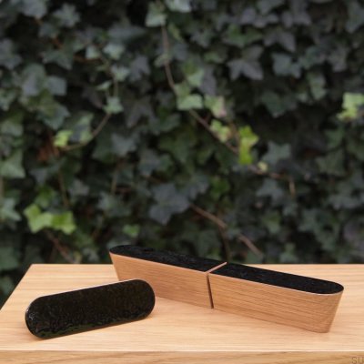 Tirador para mueble Solo Black 60 Negro Esmaltado - Óleo Incoloro Semimate