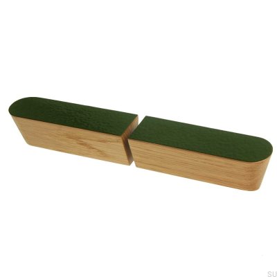 Tirador para mueble Twins Green 60 Esmaltado Verde - Óleo Incoloro Semi-mate