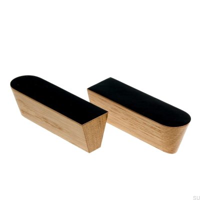 Tirador para mueble Twins Black 60 Esmaltado Negro - Óleo Incoloro Semimate