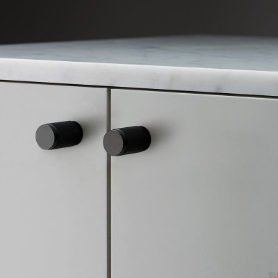 Pomo para mueble Cross 20, acero, negro (juego de 2)