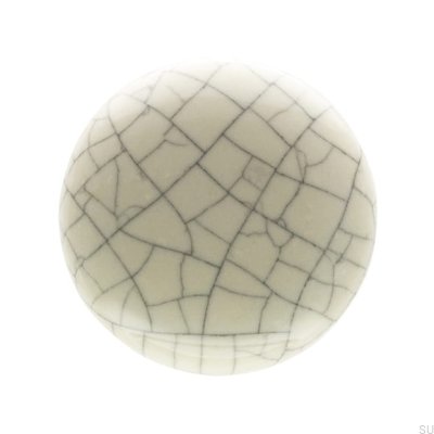 Pomo para mueble SP65 Porcelánico Blanco con Oro Viejo