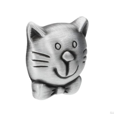 Pomo para Mueble Gato 1886 Plata Antigua