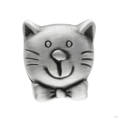 Pomo para Mueble Gato 1886 Plata Antigua
