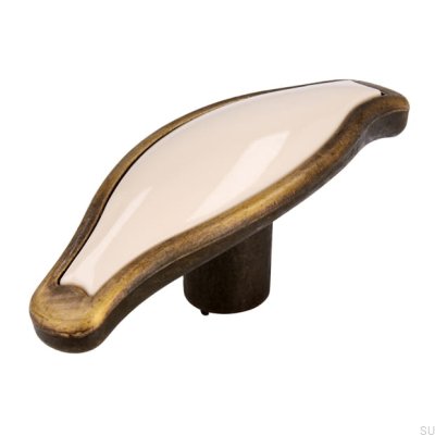 Tirador para mueble 1889 Bronce Antiguo con Beige