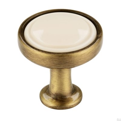 Pomo para Mueble 1971 23 Bronce Antiguo con Beige