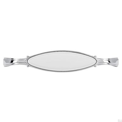 Tirador para mueble alargado 1973 96 Cromo Pulido con Blanco