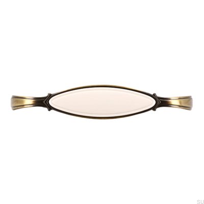 Tirador para mueble alargado 1973 96 Bronce Antiguo con Beige