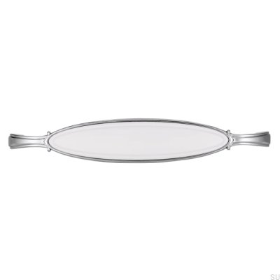 Tirador para mueble alargado 1973 128 Cromo Brillo con Blanco