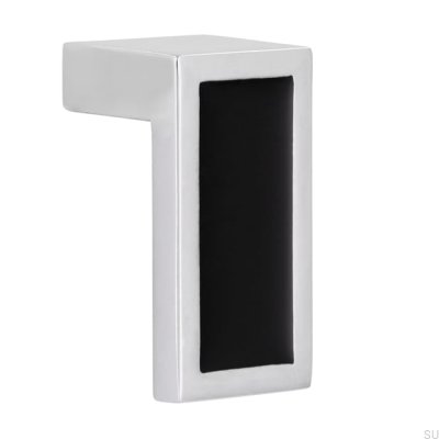 Pomo para Mueble 2013 Cromo Pulido con Negro