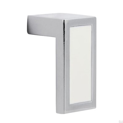Pomo para Mueble 2013 Cromo Pulido con Blanco