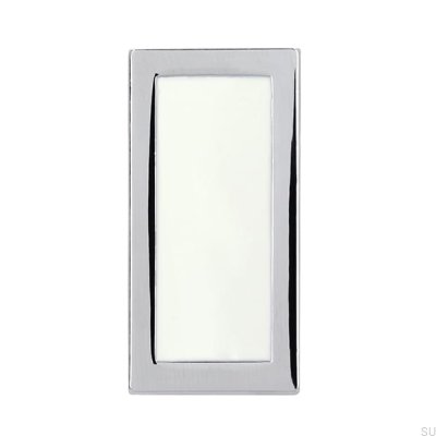 Pomo para Mueble 2013 Cromo Pulido con Blanco