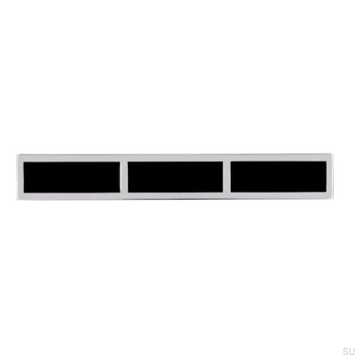 Tirador para mueble alargado 2014 128 Cromo Pulido con Negro