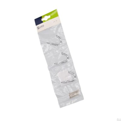 Percha para muebles 2081 Cromo Pulido (3 piezas)