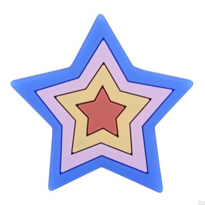 Pomo para mueble Alt.157 Estrella de goma de colores