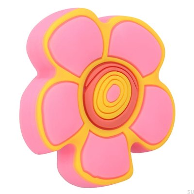 Pomo para mueble H149 Flor de caucho rosa