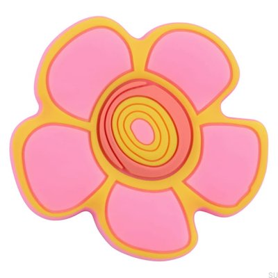 Pomo para mueble H149 Flor de caucho rosa