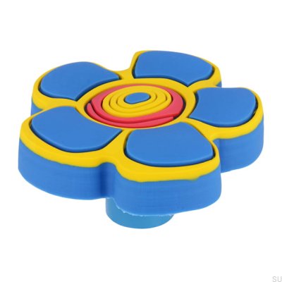 Pomo para mueble H149 Flor de caucho azul