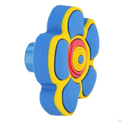 Pomo para mueble H149 Flor de caucho azul
