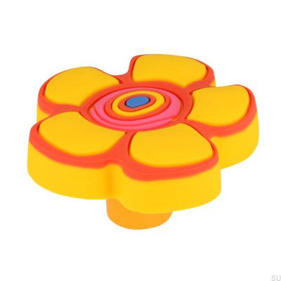Pomo para mueble H149 Flor de caucho amarillo