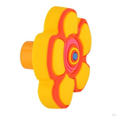 Pomo para mueble H149 Flor de caucho amarillo