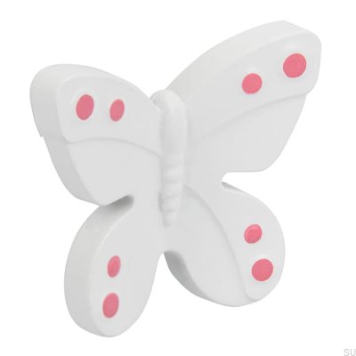 Pomo para mueble Alt.143 Mariposa Plastico Blanco