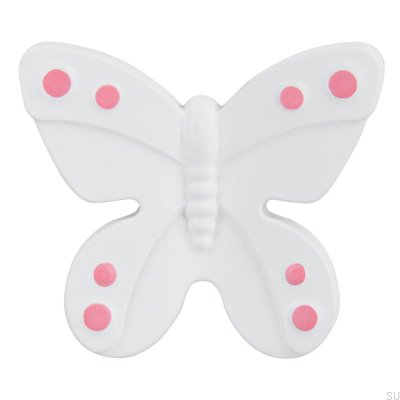 Pomo para mueble Alt.143 Mariposa Plastico Blanco