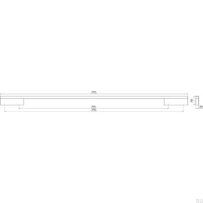 Tirador para mueble alargado 2110 480/576 Aluminio Plata Cepillado
