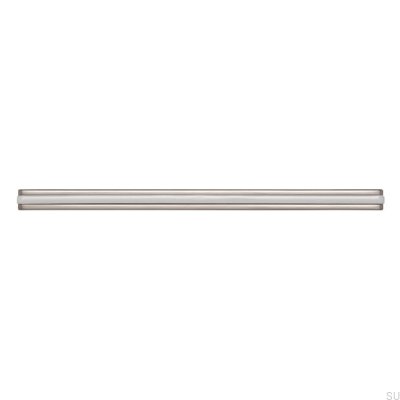 Tirador para mueble alargado 2170 128/160 Plata Cepillado con Blanco