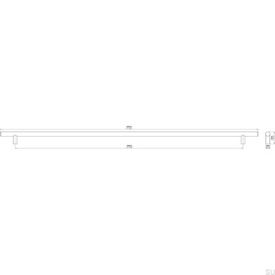 Tirador para mueble alargado 885 608 Cromo brillo
