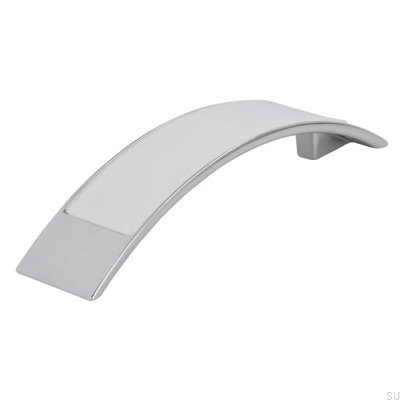 Tirador para mueble alargado 2184 96 Cromo Brillo con Blanco