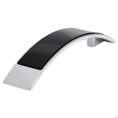 Tirador para mueble alargado 2184 96 Cromo Pulido con Negro