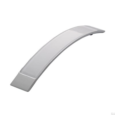 Tirador para mueble alargado 2184 160 Cromo Pulido con Blanco