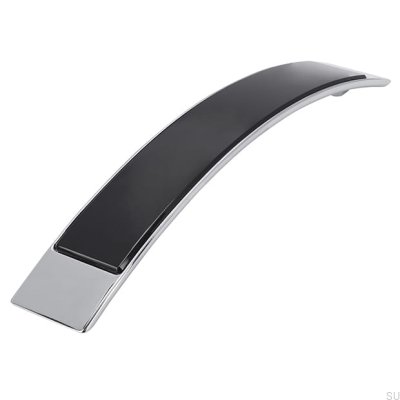 Tirador para mueble alargado 2184 160 Cromo Pulido con Negro