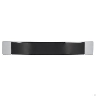 Tirador para mueble alargado 2184 160 Cromo Pulido con Negro