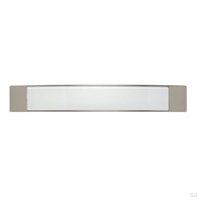 Tirador para mueble alargado 2184 160 Plata Cepillado con Blanco
