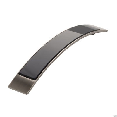 Tirador para mueble alargado 2184 160 Plata Cepillado con Negro