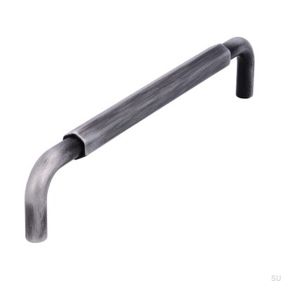 Tirador para mueble alargado 2482 160 Plata envejecida