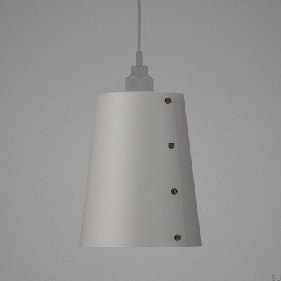 Lámpara de techo grande de acero gris con pantalla