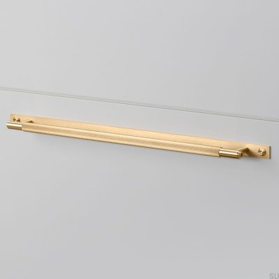 Tirador para mueble alargado de latón con placa lineal 325 y arandela