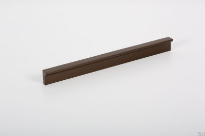 Tirador para mueble alargado Angle 100. Aluminio.Metálico.Marrón