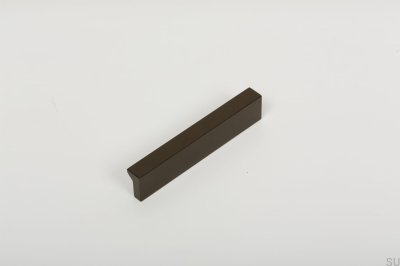 Tirador para mueble alargado Angle 100. Aluminio.Metálico.Marrón