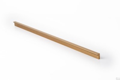 Tirador para mueble rectangular Angle 500 Oro cepillado