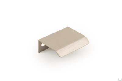 Tirador para mueble Curve de 32 bordes, plata cepillada