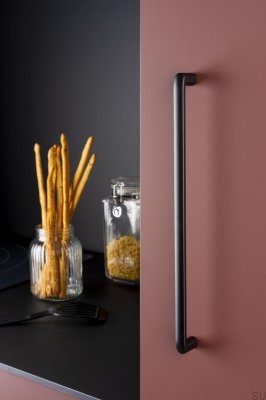 Tirador para mueble Roma 320, largo, Negro Mate