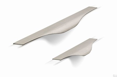 Noma 0254 128 Tirador para muebles de aluminio plateado con borde cepillado