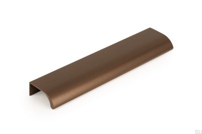 Tirador para muebles de aluminio con borde marrón Ona 128