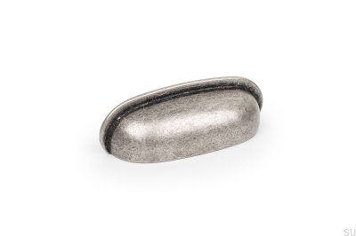 Tirador para mueble empotrado Aura 64 Plata Antiguo