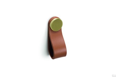 Tirador para mueble Flexa 70 Cuero Beige con Oro