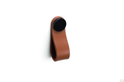 Tirador para mueble Flexa 70, piel beige con negro