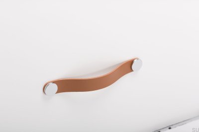 Tirador para mueble Flexa 160 Cuero Beige con Plata